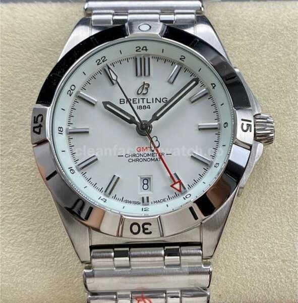 BLS Factory Breitling Chronomat GMT A32398101A1A1 40mm Red GMT Needle Full Steel White Dial