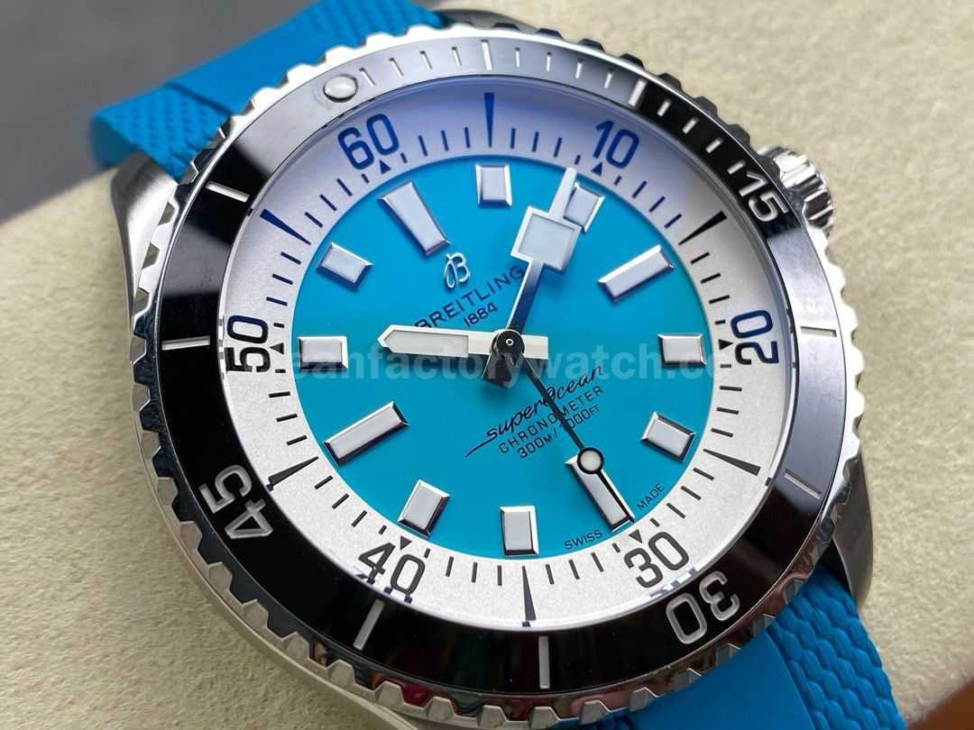 BLS Factory Breitling Superocean A17376211L2S1 44mm Steel Blue Rubber Strap Blue Dial (4)