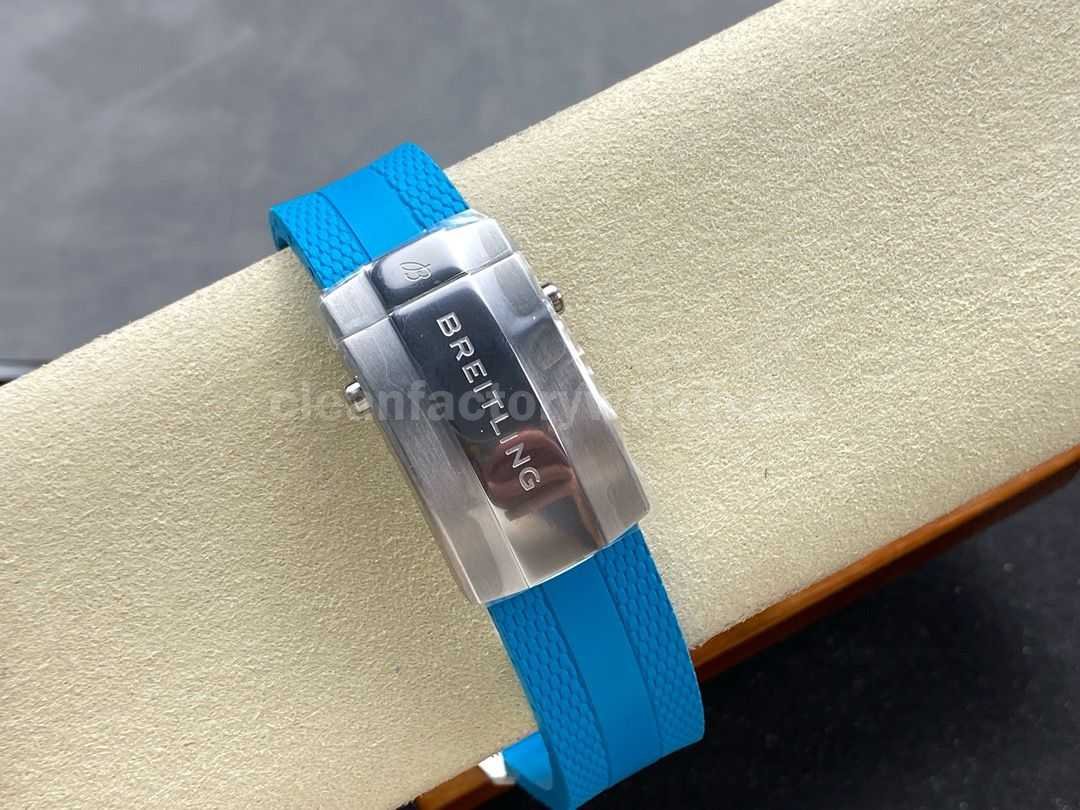 BLS Factory Breitling Superocean A17376211L2S1 44mm Steel Blue Rubber Strap Blue Dial (6)