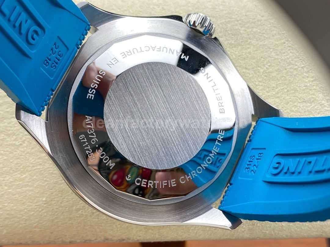 BLS Factory Breitling Superocean A17376211L2S1 44mm Steel Blue Rubber Strap Blue Dial (7)