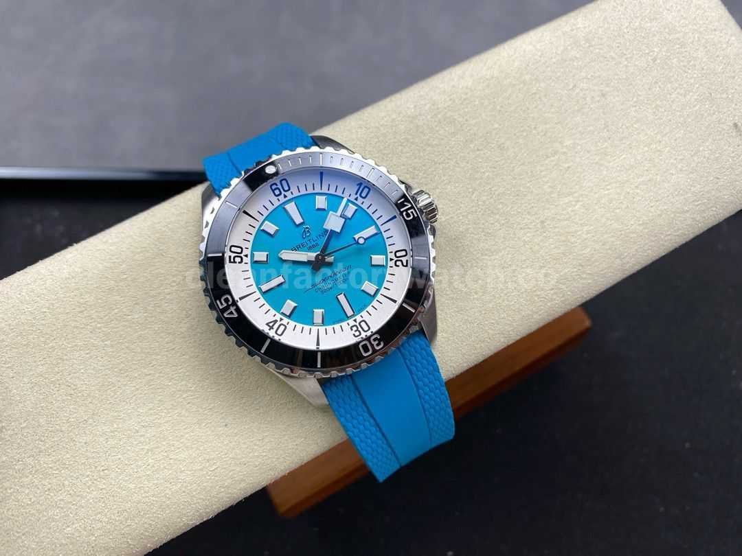 BLS Factory Breitling Superocean A17376211L2S1 44mm Steel Blue Rubber Strap Blue Dial (9)