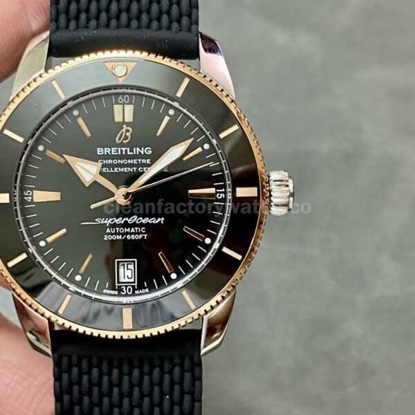 BLS Factory Breitling Superocean Heritage 42 UB2010121B1S1 42mm Rose Gold&Steel Rubber Strap Black Dial