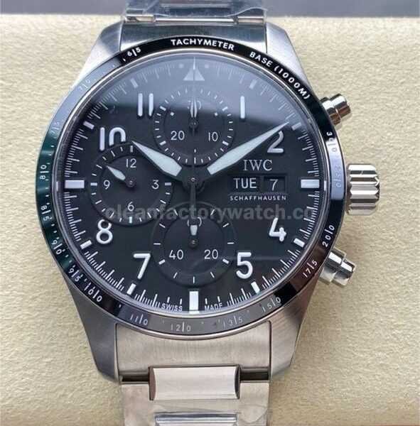 BLS Factory IWC Pilot Chronograph IW388304 41mm Full Steel Arabic Numerals Black Dial