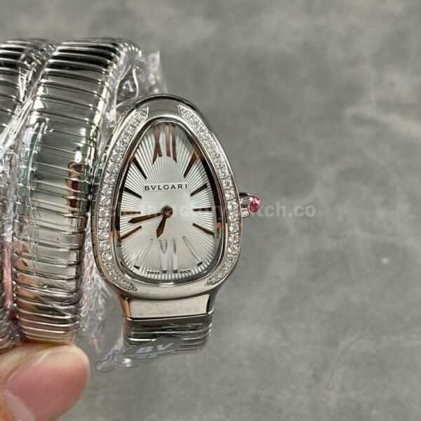 BV Factory Bvlgari Serpenti 101910 35mm Full Steel Roman Numerals Silver solid Dial