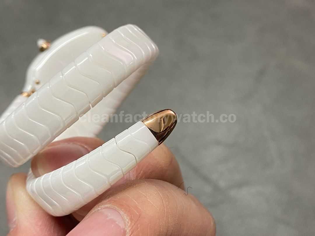 BV Factory Bvlgari Serpenti 102613 35mm Rose Gold&Ceramic Roman Numerals White Dial (3)