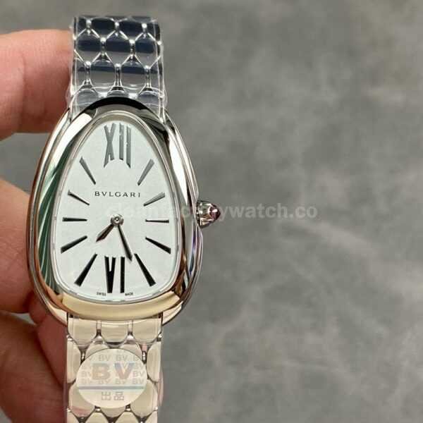 BV Factory Bvlgari Serpenti 103141 33mm Full Steel Roman Numerals Silver solid Dial