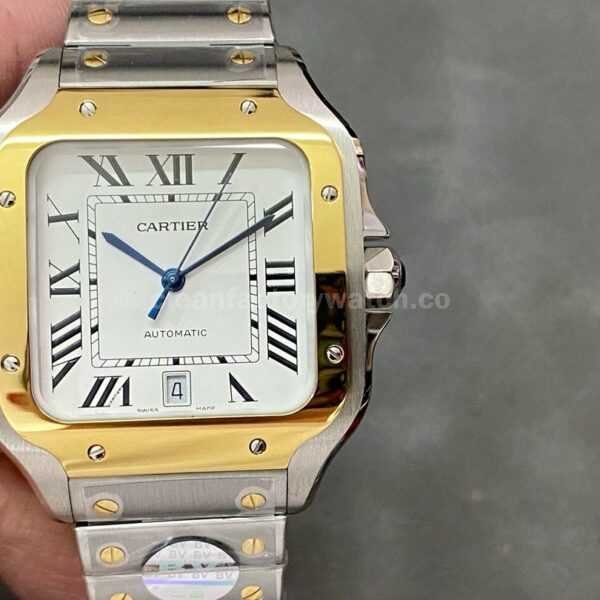 BV Factory Cartier Santos W2SA0006 39.8mm Gold&Steel White Dial