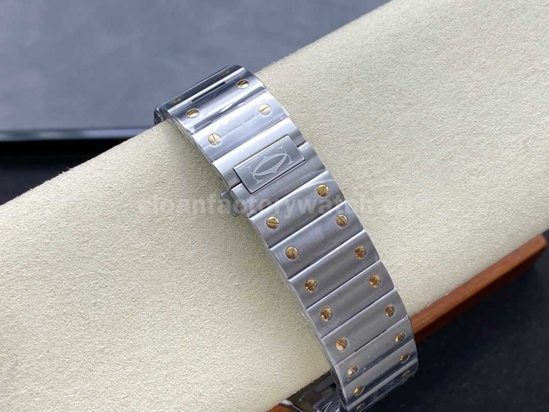 BV Factory Cartier Santos W2SA0030 39.8mm Full GoldSteel Roman Numerals Grey Dial (3)