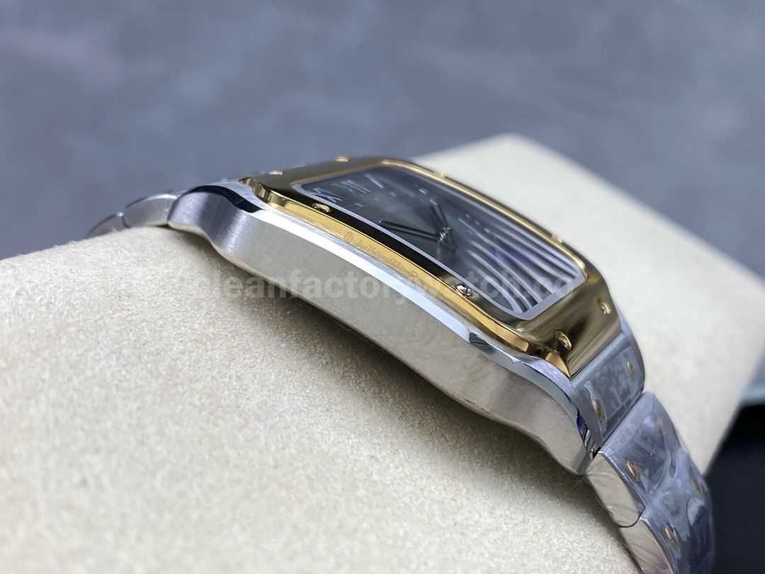 BV Factory Cartier Santos W2SA0030 39.8mm Full GoldSteel Roman Numerals Grey Dial (6)