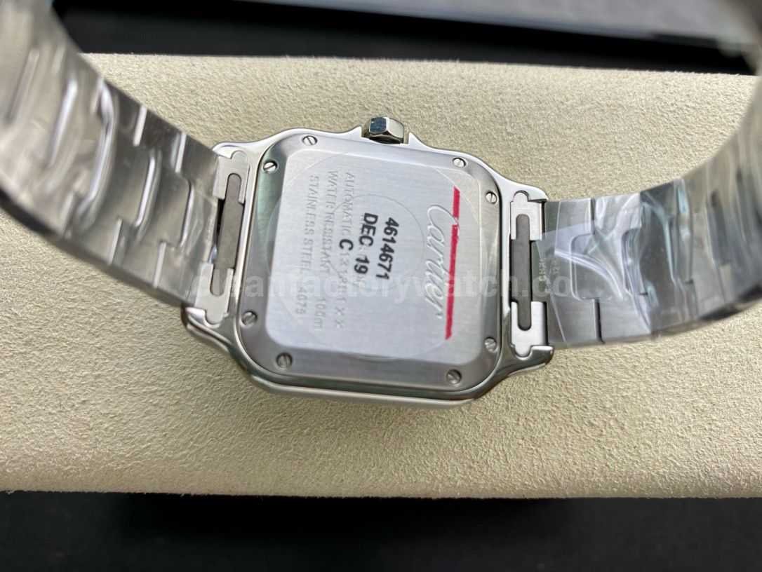 BV Factory Women's Cartier Santos WSSA0029 35.1mm Full Steel Roman Numerals White Dial (3)