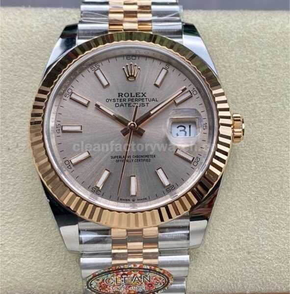 Clean Factory Rolex Datejust 126231 36mm Half Rose Gold Pink Dial Jubilee