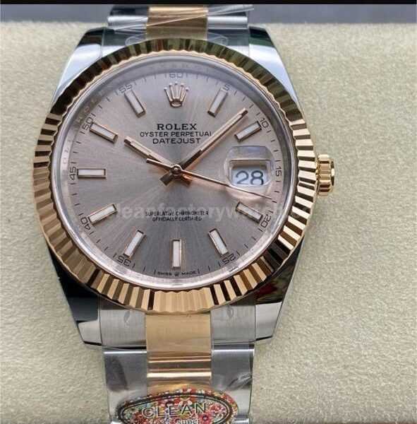 Clean Factory Rolex Datejust 126331-0009 41mm Half Rose Gold Pink Dial