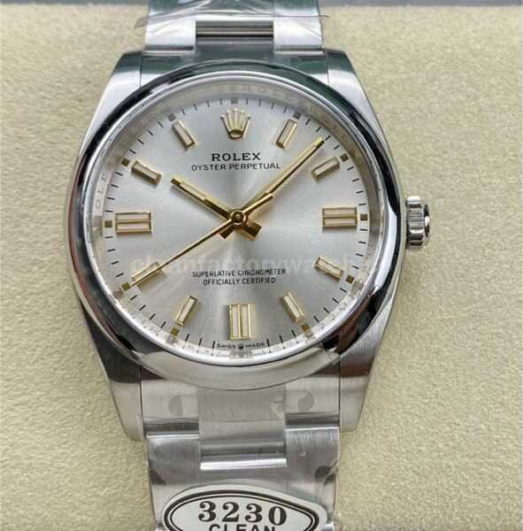 Clean Factory Rolex Oyster Perpetual 126000-0001 36mm Full 904L Silver Dial
