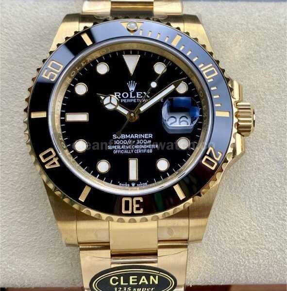 Clean Factory Rolex Submariner Date 126618LN 41mm Full Yellow Gold Black Dial