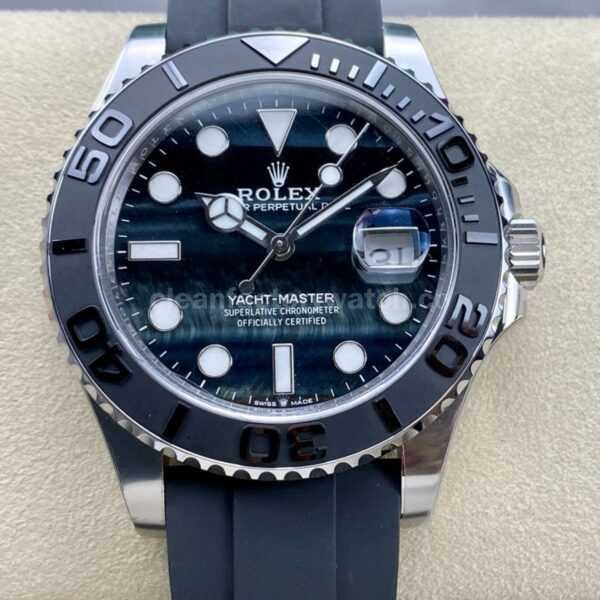 Clean Factory Rolex Yacht-Master 226659-0004 42mm White Gold Rubber Strap Falcon's Eye Dial