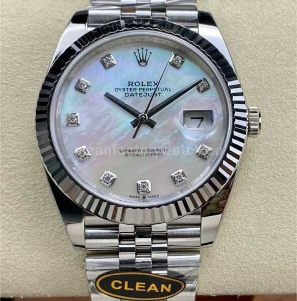 Clean factory Rolex Datejust 126334-0020 41mm Full 904L Diamond Mope Mother Of Pearl Dial Jubilee
