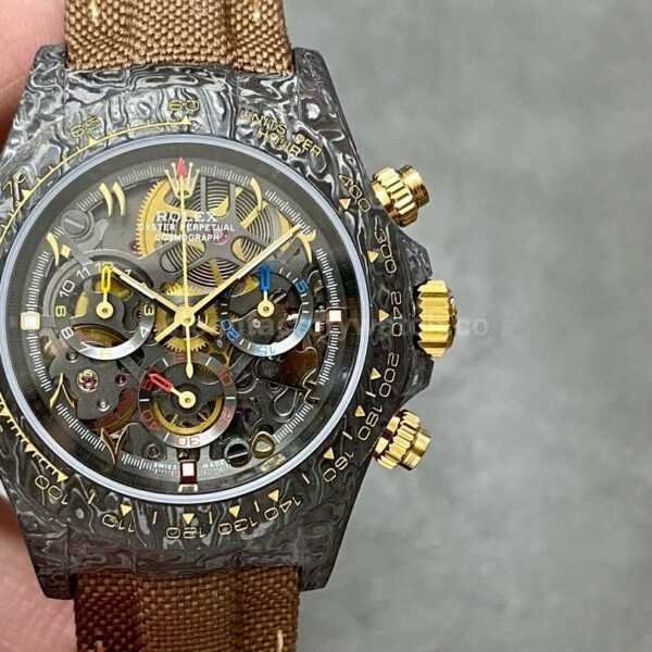 DIW Factory Rolex Daytona 116500 Limited Edition 40mm Carbon Fiber Artificial Fiber Woven Strap Middle Eastern Digital Skeleton Dial