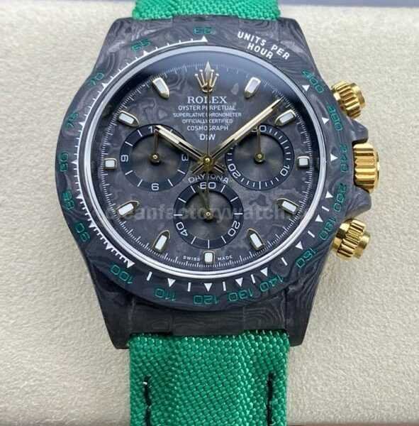 DIW Factory Rolex Daytona 116500 Limited Edition 40mm Carbon Fiber Artificial Fiber Woven Strap Golden Needle Carbon Fiber Dial