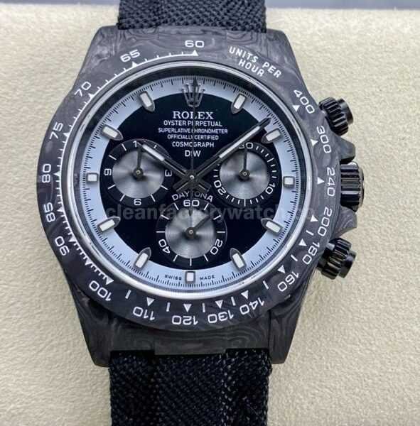 DIW Factory Rolex Daytona 116500 Limited Edition 40mm Carbon Fiber Artificial Fiber Woven Strap White&Black Dial