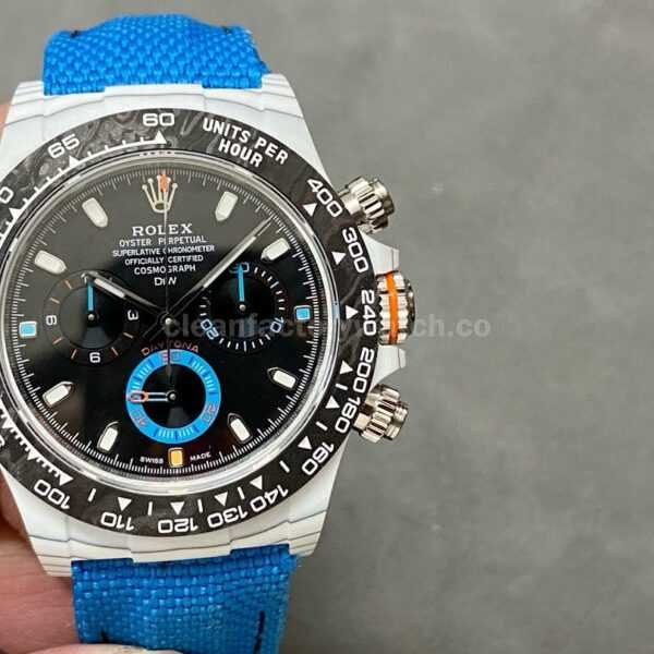 DIW Factory Rolex Daytona 116500 Limited Edition 40mm White Carbon Fiber Artificial Fiber Woven Strap Black Dial