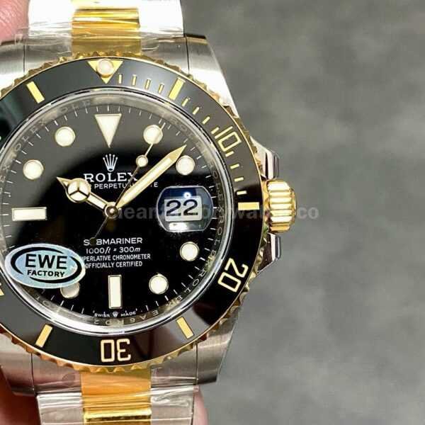 EWE Factory Rolex Submariner Date 126613LN 41mm Half Yellow Gold Black Dial