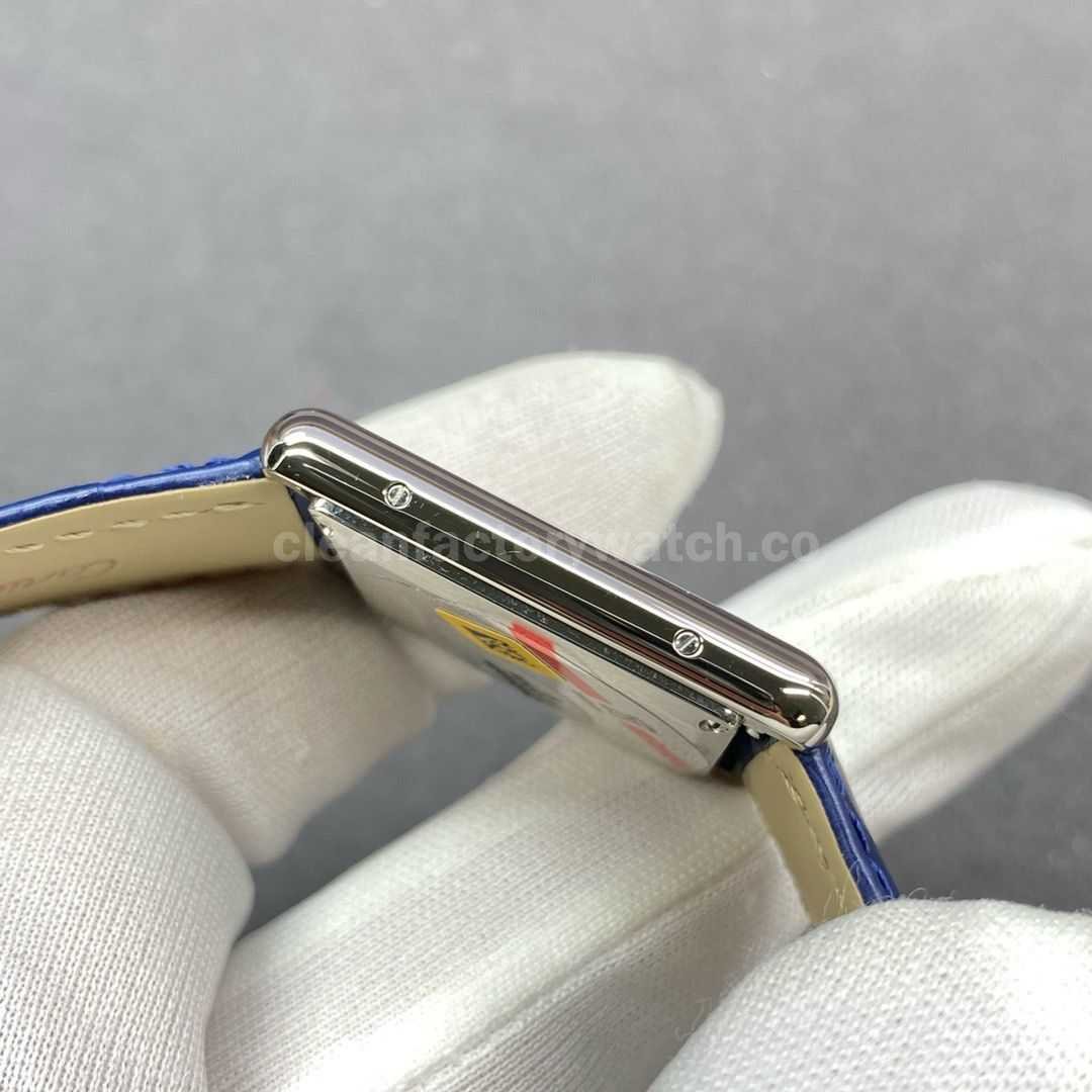F1 Factory Cartier Tank Louis Cartier WSTA0055 25.5mm Steel Leather Strap Blue Dial (2)
