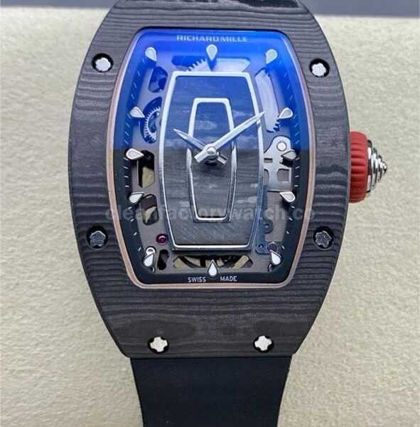 G+ Factory Richard Mille RM07 31.4mm Titanium&Carbon Fiber Black Rubber Strap Skeletonized Dial