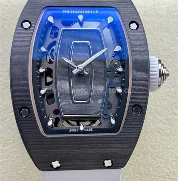 G+ Factory Richard Mille RM07 31.4mm Titanium&Carbon Fiber White Rubber Strap Skeletonized Dial