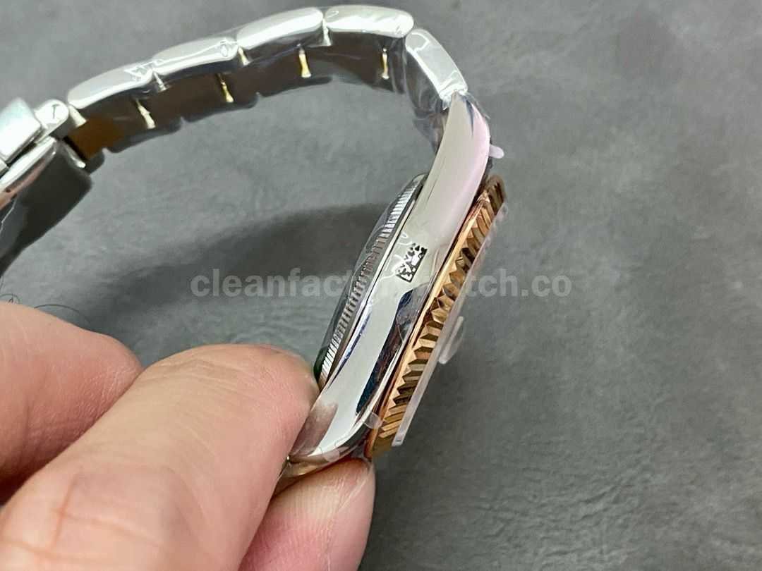 GM Factory Rolex Datejust 126231 0016 36mm Half Rose Gold Roman Numerals White Dial (8)