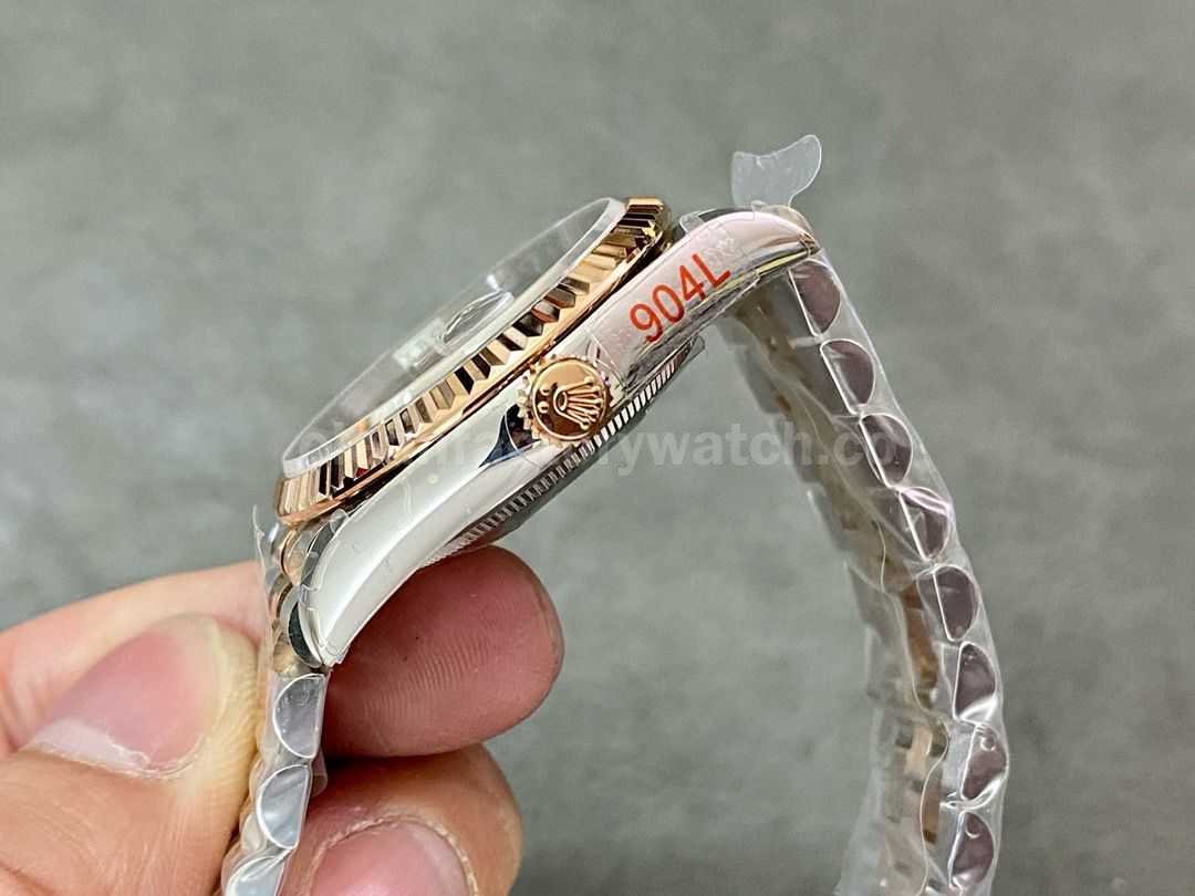 GM Factory Rolex Datejust 126231 0023 36mm Half Rose Gold Diamond&Roman Numerals Grey Dial Jubilee (8)