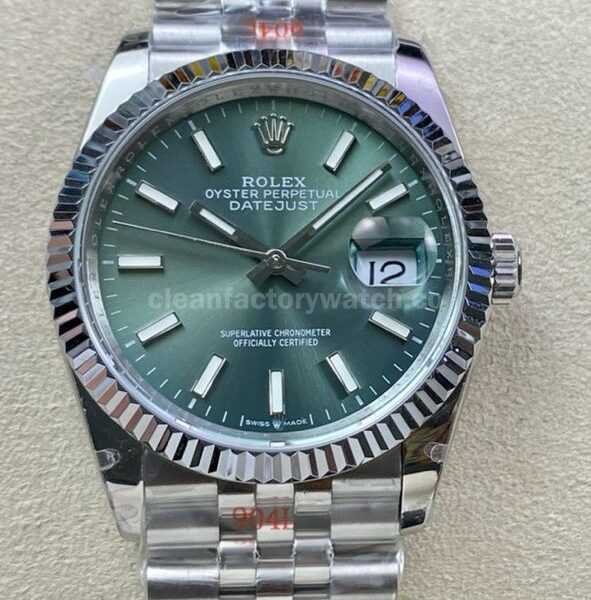 GM Factory Rolex Datejust 126234-0051 36mm Full 904L Green Dial Jubilee