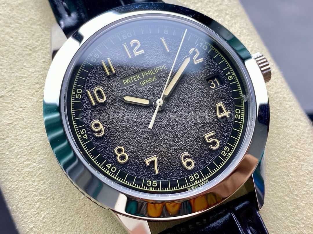 GR Factory Patek Philippe Calatrava 5226G 001 40mm White Gold Leather Strap Arabic Numerals Black (9)