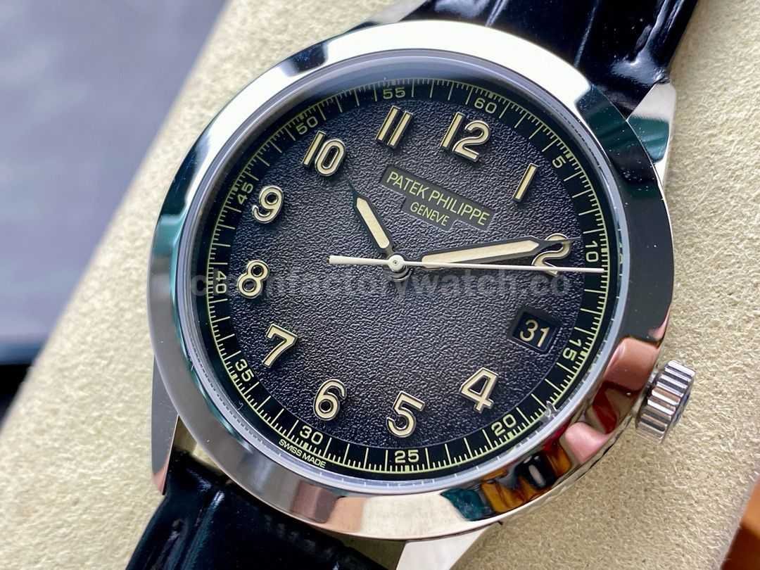GR Factory Patek Philippe Calatrava 5226G 001 40mm White Gold Leather Strap Arabic Numerals Black D (1)