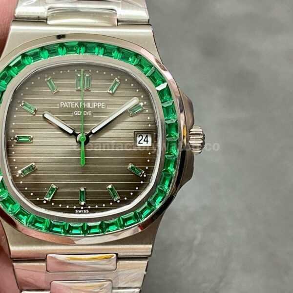 GR Factory Patek Philippe Emerald Nautilus 5711/113P-001 35.2mm Full Platinum Gray Dial