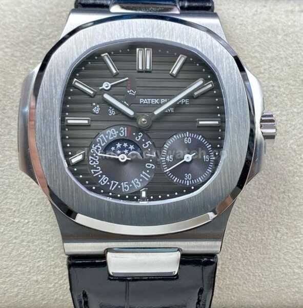 GR Factory Patek Philippe Nautilus 5712G Steel Leather Strap Grey Dial
