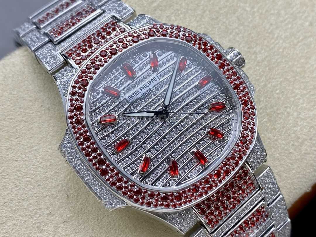 GR Factory Patek Philippe Nautilus 71181453G 001 Full Red Jewelry White Gold Jewelry Dial (4)