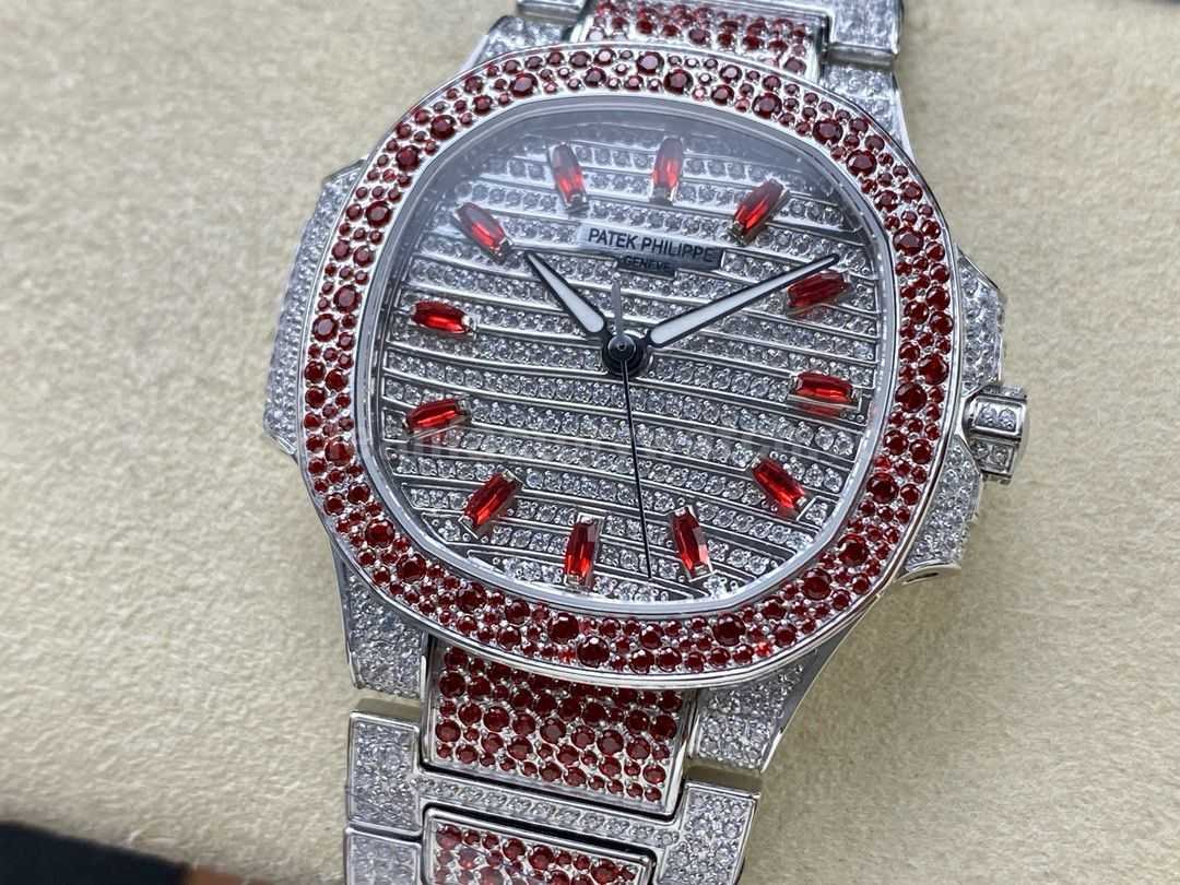 GR Factory Patek Philippe Nautilus 71181453G 001 Full Red Jewelry White Gold Jewelry Dial (8)