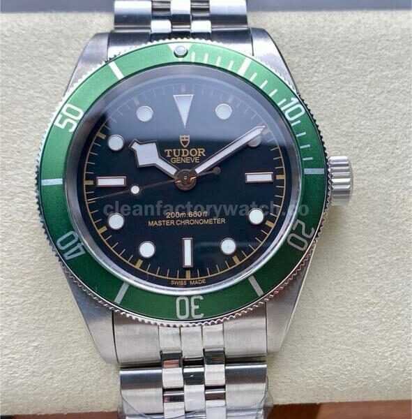 GR Factory Tudor Black Bay M79230G 41mm Green Bezel Full Steel Black Dial