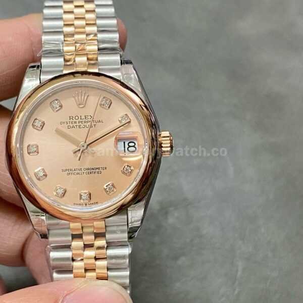 GS Factory Rolex Datejust 278241-0024 31mm Half Rose Gold Diamond Mop Pink Dial Jubilee