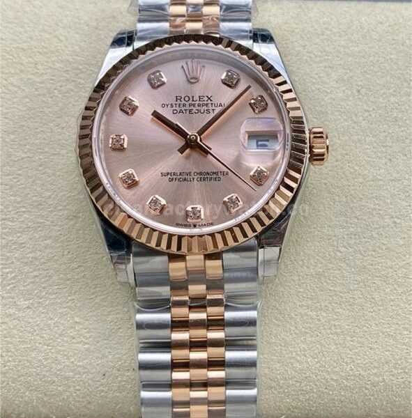 GS Factory Rolex Datejust 278271-0024 31mm Half Rose Gold Diamond Mop Pink Dial Jubilee