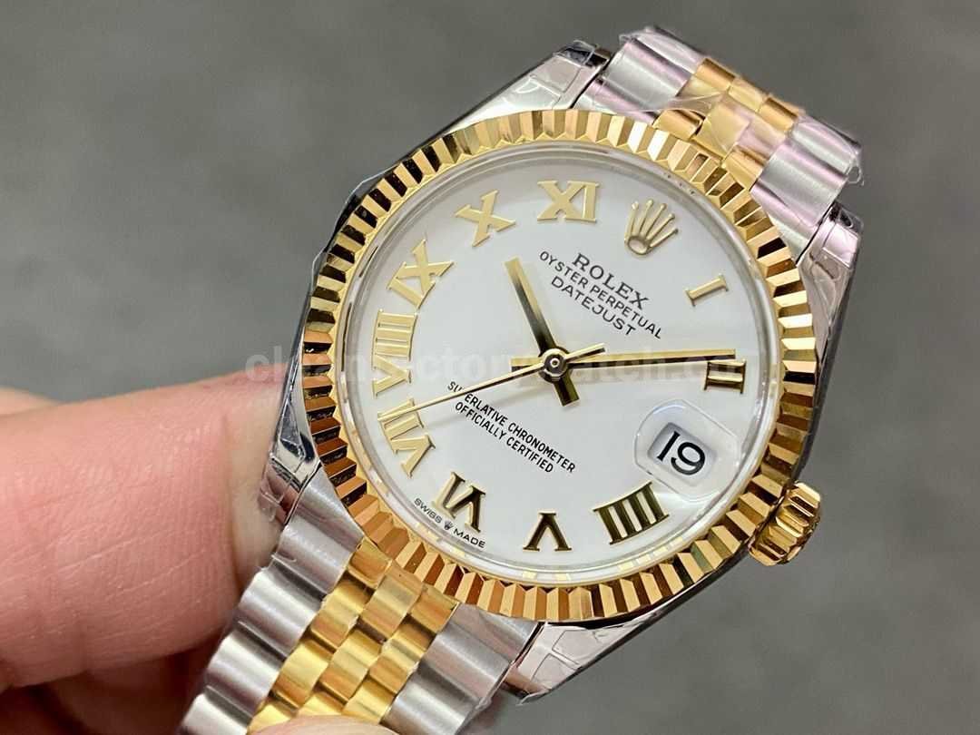 GS Factory Rolex Datejust 278273 0002 31MM Half Gold Roman Number White Dial Jubilee (5)