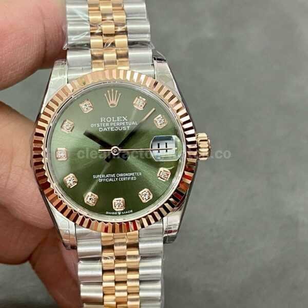 GS Factory Rolex Datejust 278273-0030 31mm Half Gold Diamond Mop Green Dial Jubilee