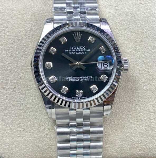 GS Factory Rolex Datejust 278274-0008 31mm Full 904L Diamond Mop Grey Dial Jubilee