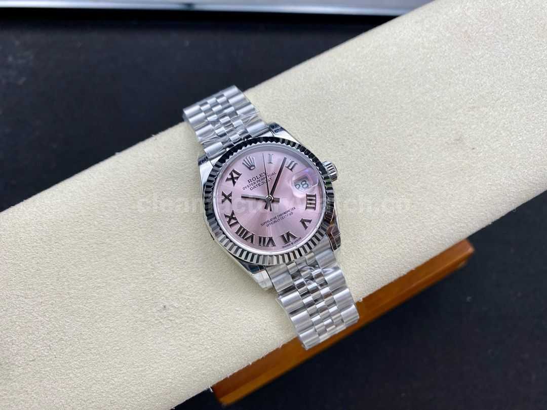 GS Factory Rolex Datejust 278274 0020 31MM Full 904L Roman Number Pink Dial Jubilee (3)