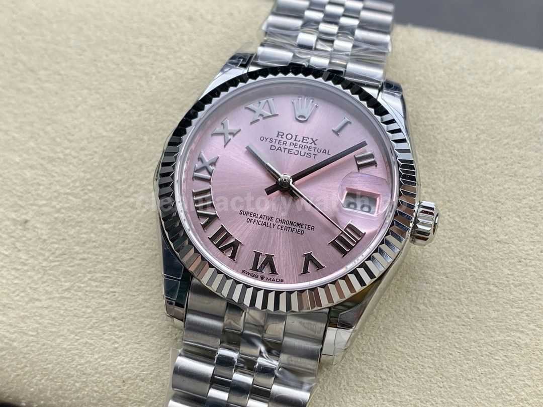 GS Factory Rolex Datejust 278274 0020 31MM Full 904L Roman Number Pink Dial Jubilee (5)