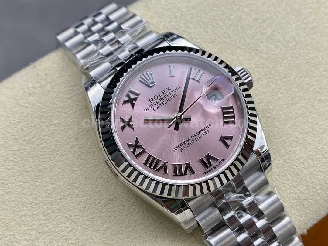 GS Factory Rolex Datejust 278274 0020 31MM Full 904L Roman Number Pink Dial Jubilee (9)