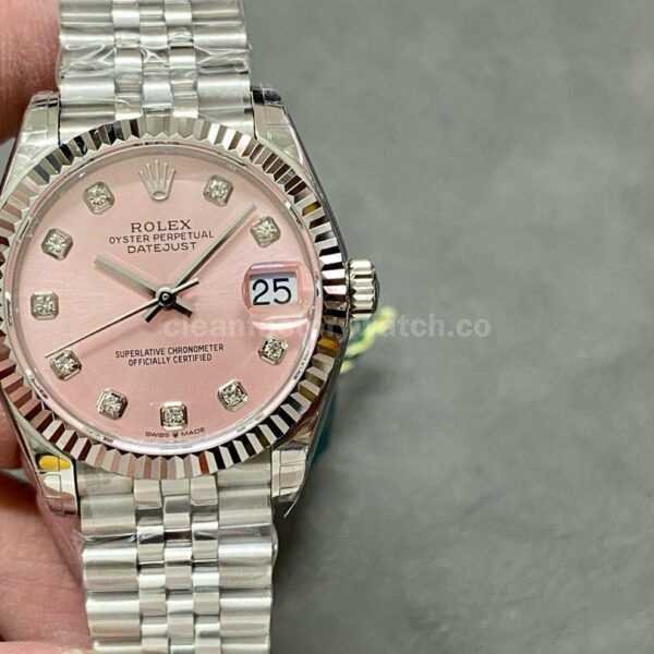 GS Factory Rolex Datejust 278274-0032 31mm Full 904L Diamond Mop Pink Dial Jubilee