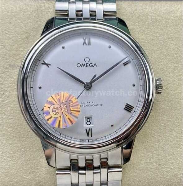 GT Factory Omega De Ville Prestige 434.10.40.20.02.001 40mm Full Steel Point Roman Number Silver Dial
