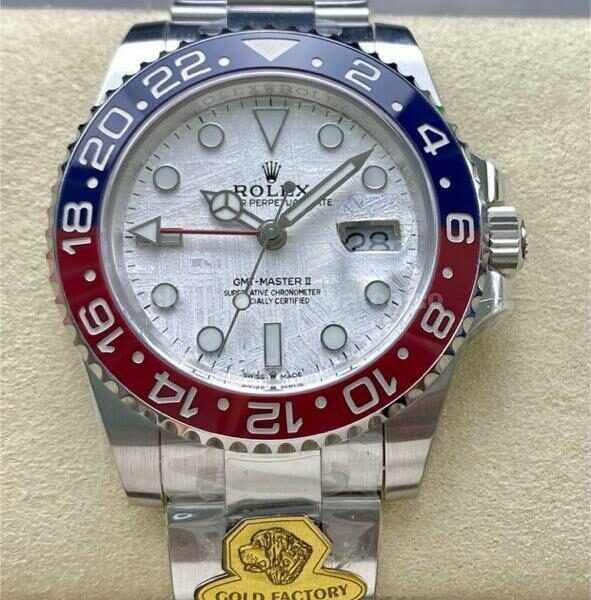 Gold Factory Rolex Pepsi GMT-Master II 126719BLRO Full White Gold Meteorite Dial