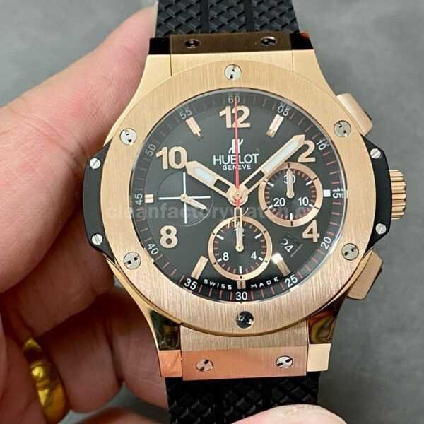HB Factory Hublot Big Bang 301.PX.130.RX 44mm Rose Gold Rubber Strap Black Dial